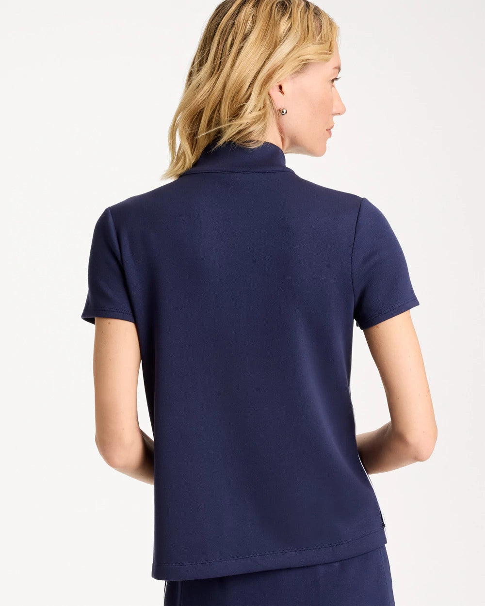 Chico's | Zenergy® Soft Pique Piped Pullover/ Passport Blue