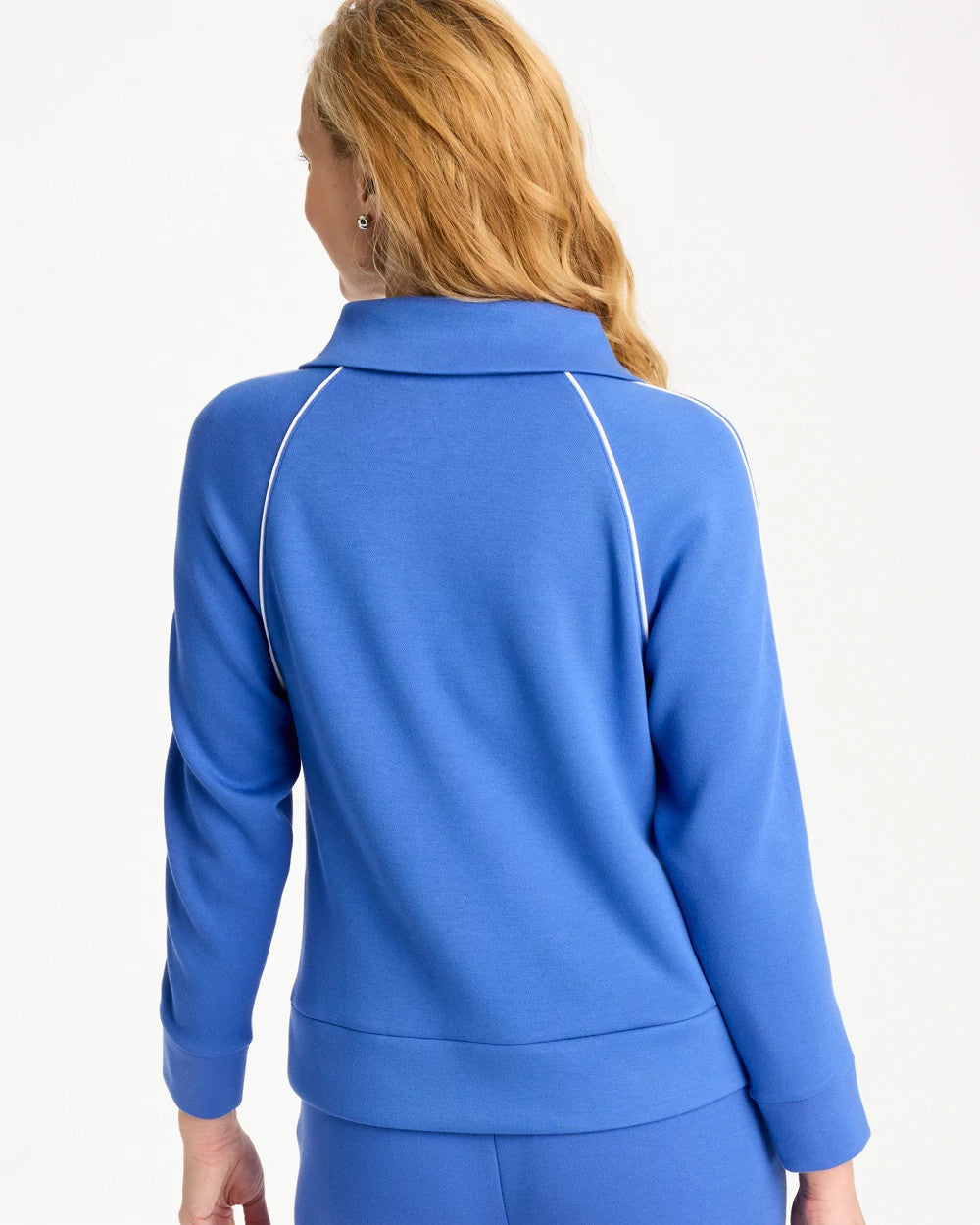 Chico's | Zenergy® Soft Pique Half-Zip Pullover Top/ Amparo Blue