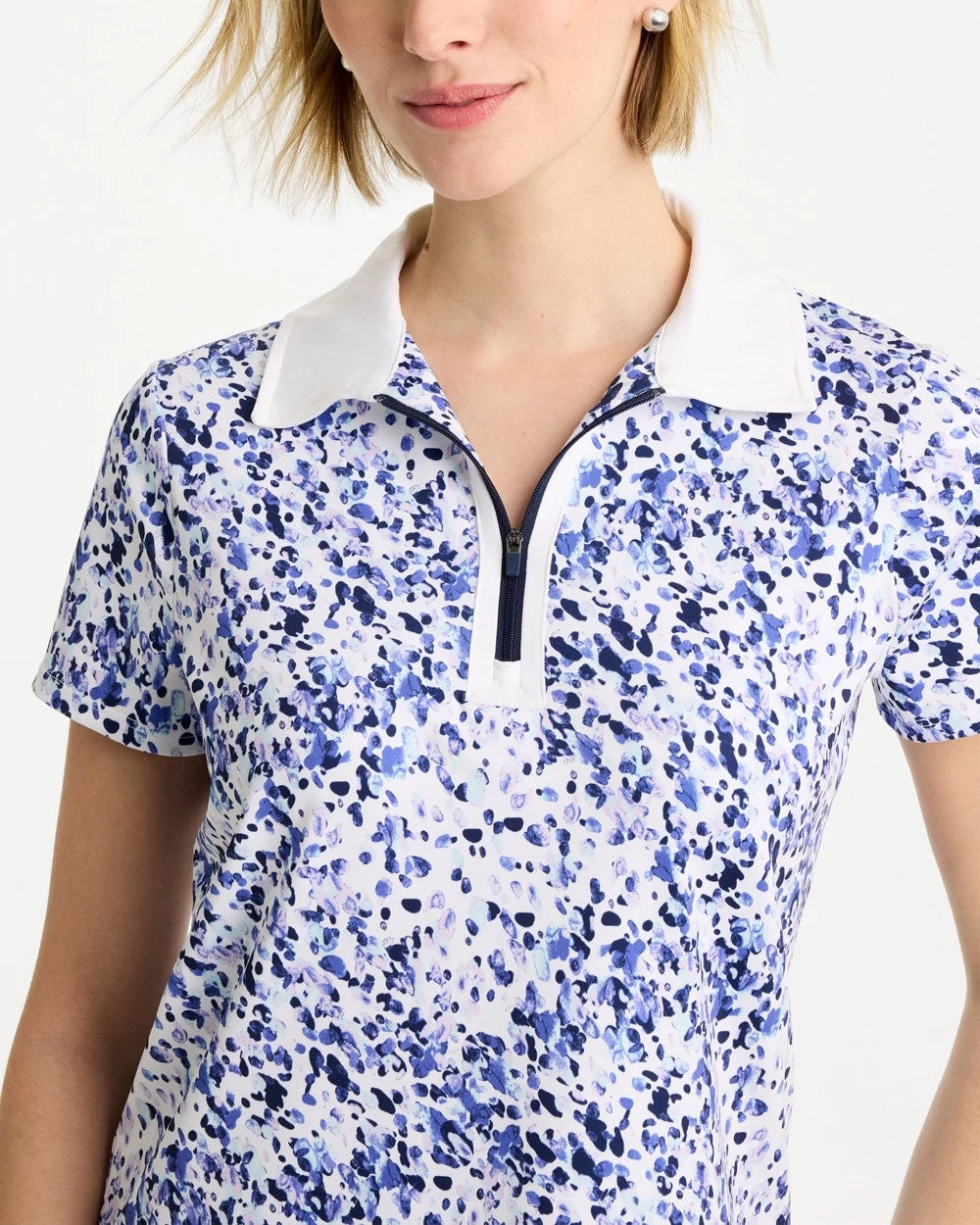 Chico's | Zenergy® UPF Half-Zip Collared Pullover Top/ Amparo Blue
