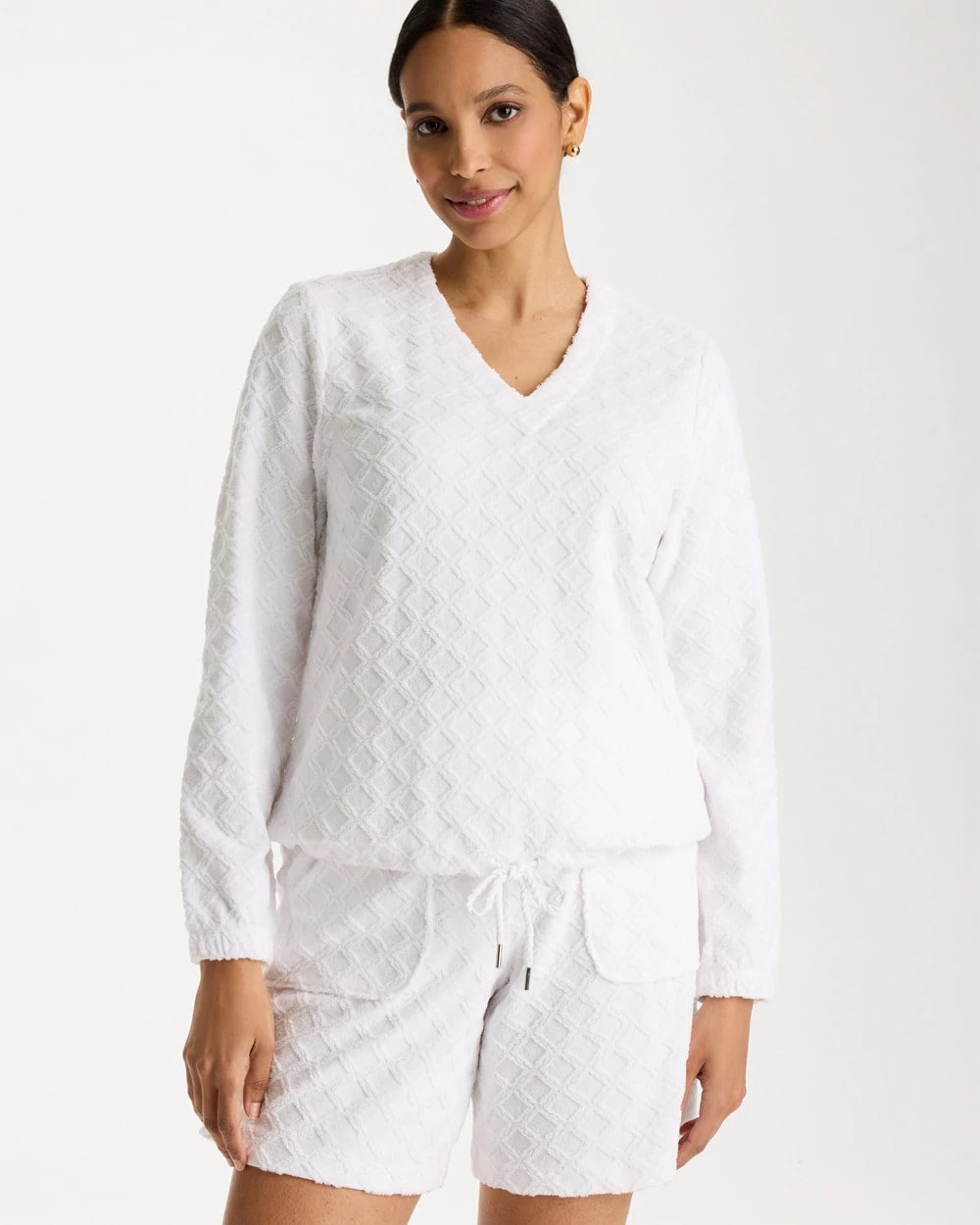 Chico's | Zenergy® Terry Cloth Jacquard Top/ Alabaster