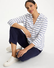 Chico's | Zenergy® Jersey Striped Pullover Top/ Passport Blue