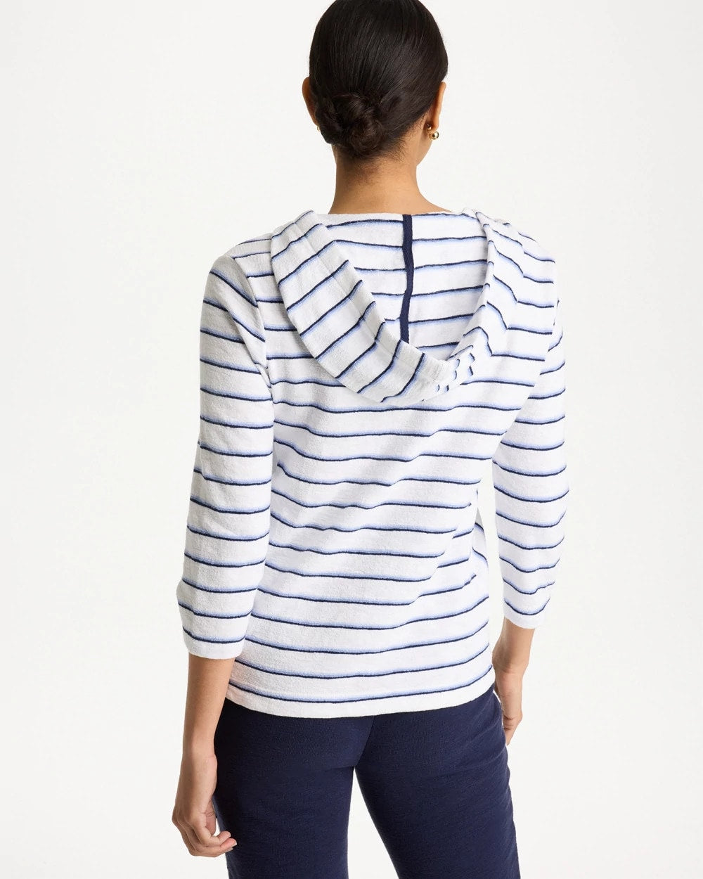 Chico's | Zenergy® Jersey Striped Pullover Top/ Passport Blue