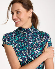 Chico's | Zenergy® UPF Dots Half Zip Polo/ Topanga Green