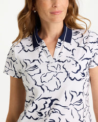 Chico's | Zenergy® UPF Mesh Collar Polo Top/ Passport Blue