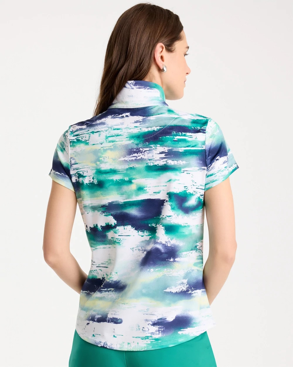 Chico's | Zenergy® UPF Watercolor Half Zip Polo/ Passport Blue