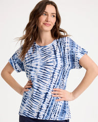 Chico's | Zenergy® Tie-Dye Drop Shoulder Tee/ Passport Blue