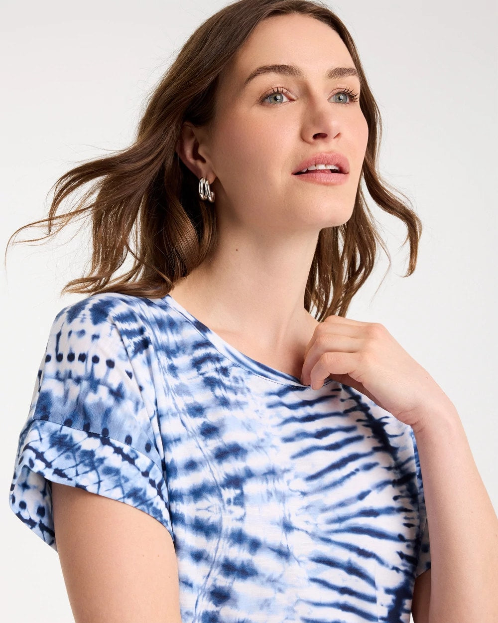 Chico's | Zenergy® Tie-Dye Drop Shoulder Tee/ Passport Blue