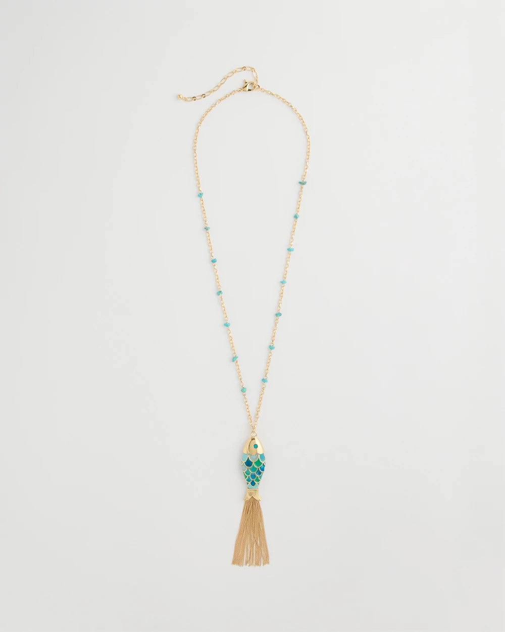 Chico's | Tassel Fish Pendant Necklace/ Blue Multi