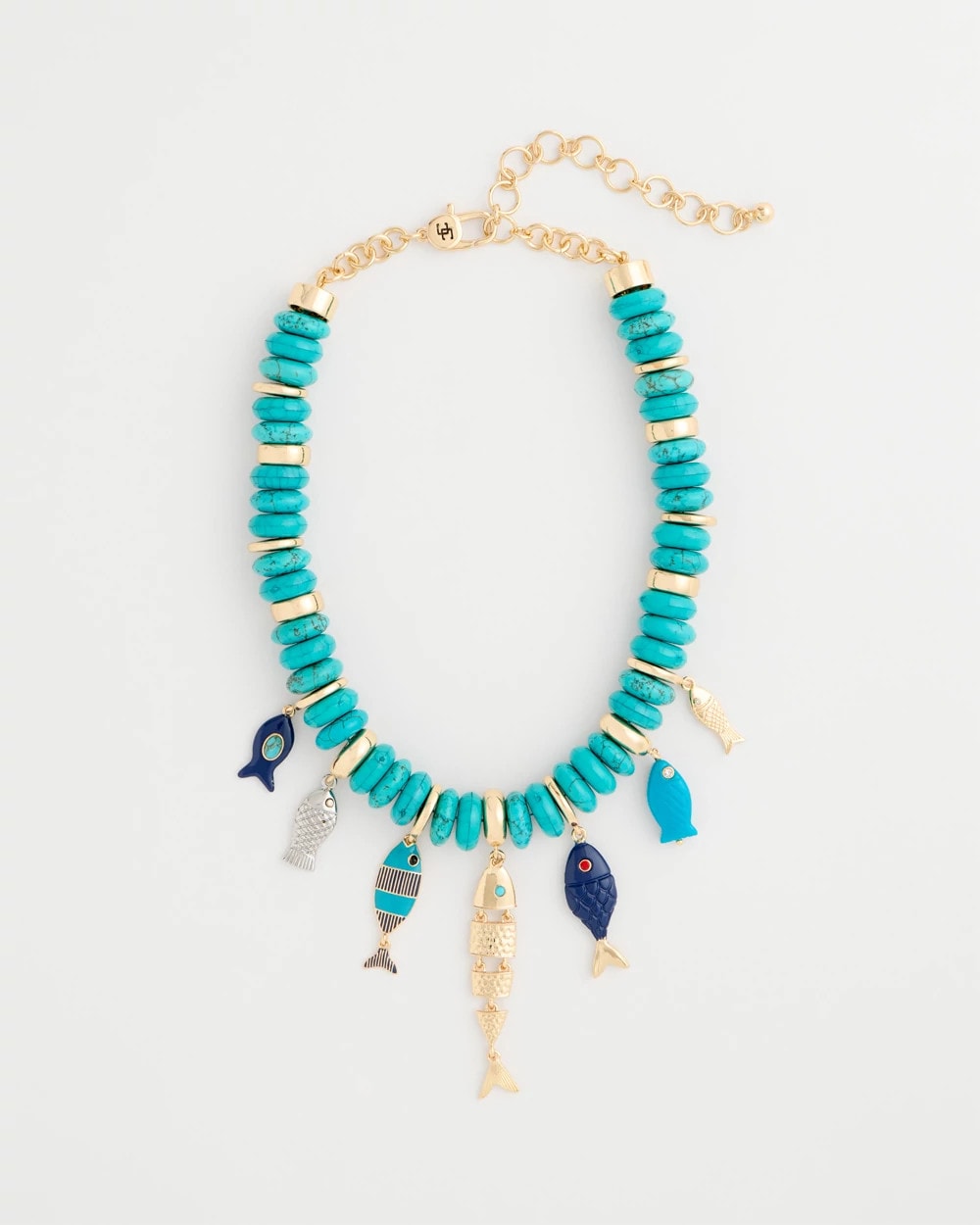 Chico's | Turquoise Fish Charm Statement Necklace/ Turquoise