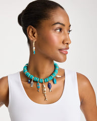 Chico's | Turquoise Fish Charm Statement Necklace/ Turquoise