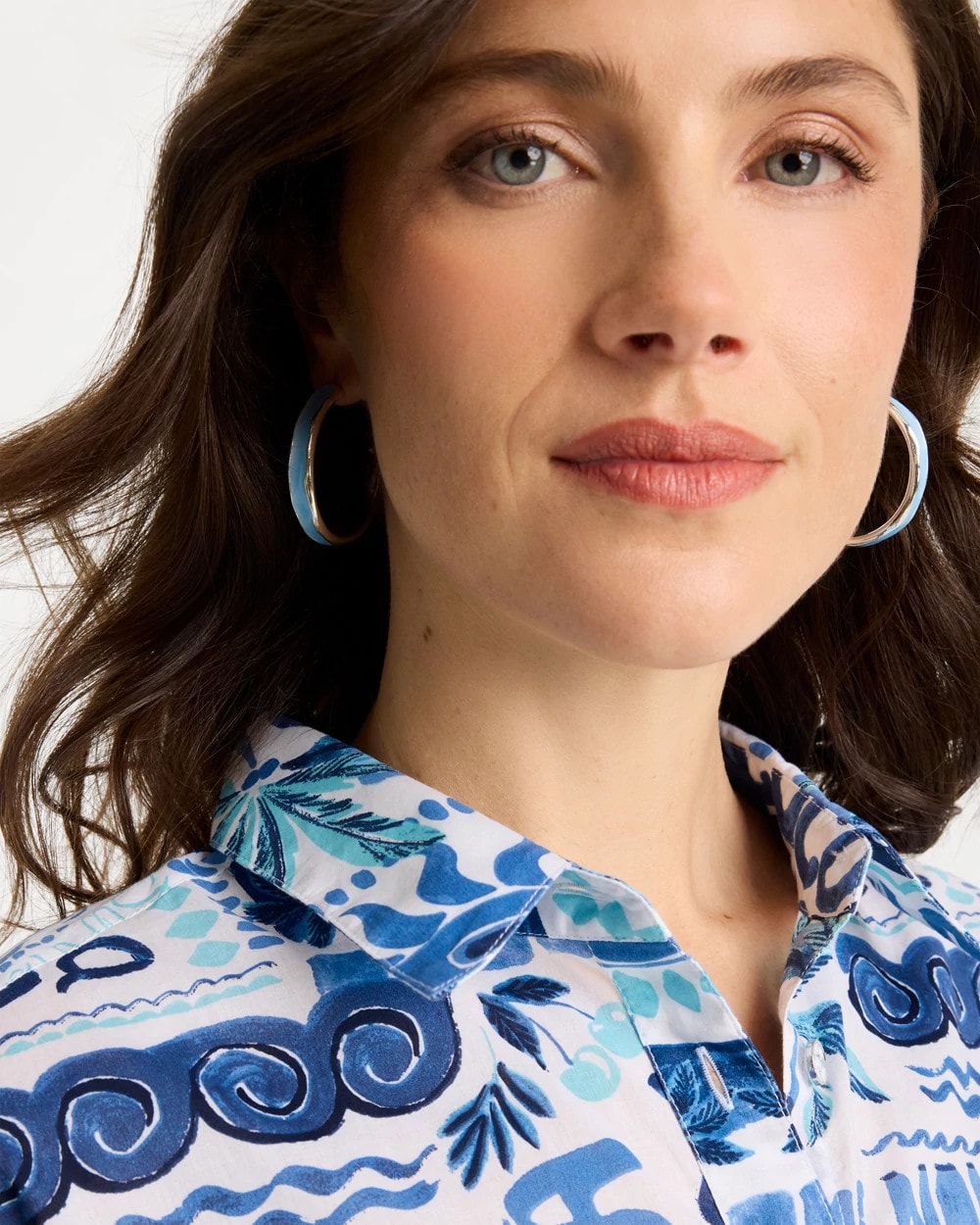 Chico's | Sea Glass Inspired Hoop Earrings/ Blue