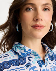 Chico's | Sea Glass Inspired Hoop Earrings/ Blue