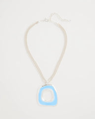 Chico's | Sea Glass Inspired Pendant Necklace/ Blue