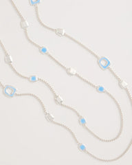 Chico's | Sea Glass Inspired Charm Necklace/ Blue