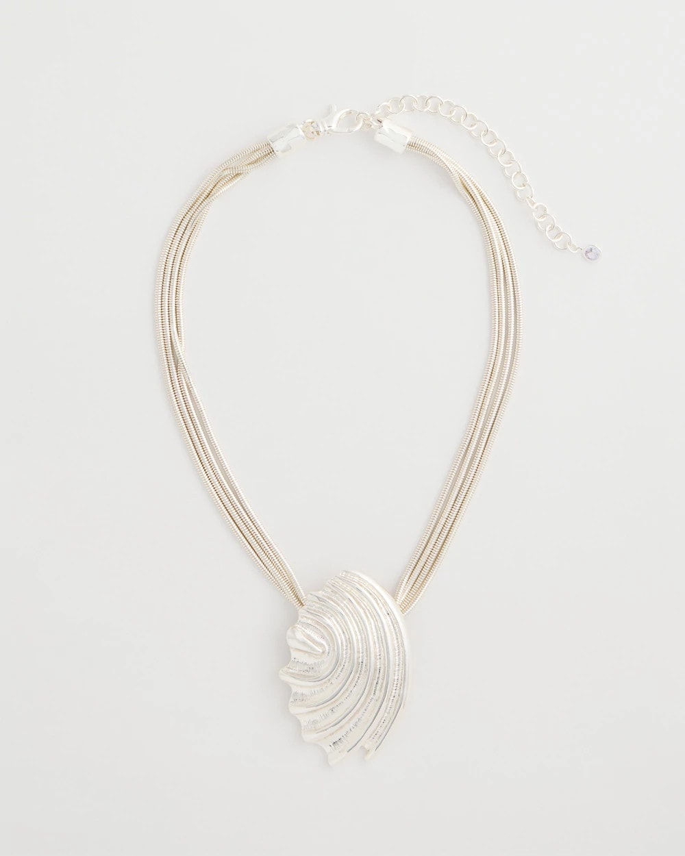 Chico's | Silvertone Shell Pendant/ Silver
