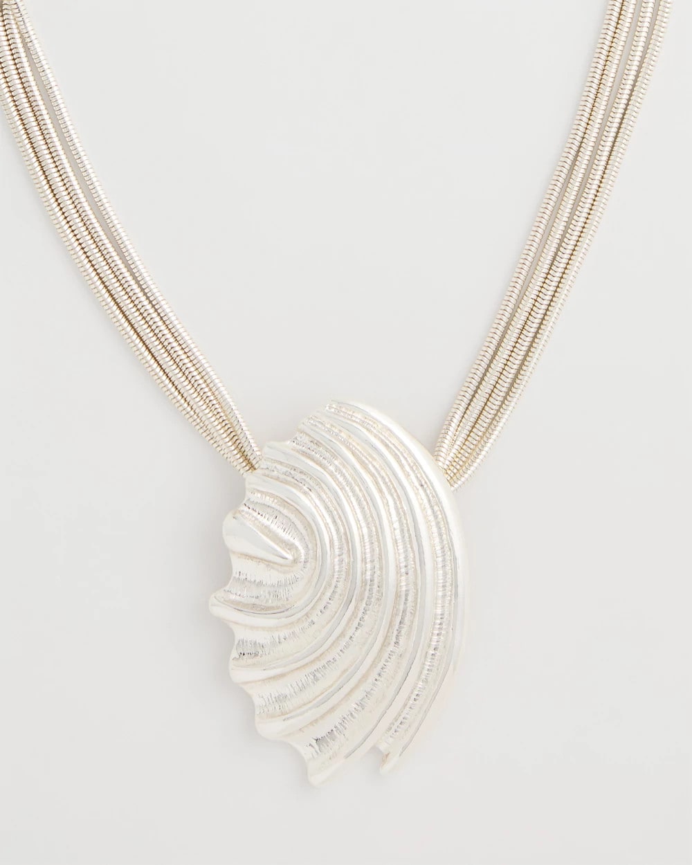 Chico's | Silvertone Shell Pendant/ Silver