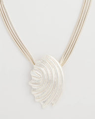 Chico's | Silvertone Shell Pendant/ Silver