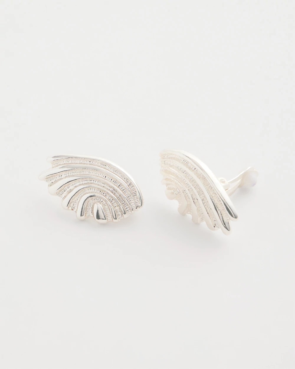 Chico's | Silvertone Shell Clip-On Earrings/ Silver