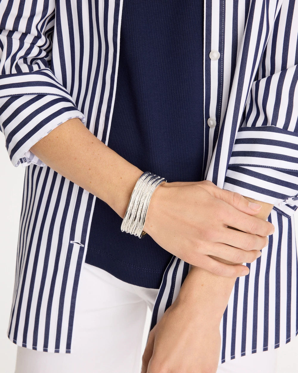 Chico's | Silvertone Cuff Bracelet/ Silver