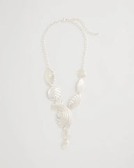 Chico's | Silvertone Shell Charm Y-Necklace/ Silver