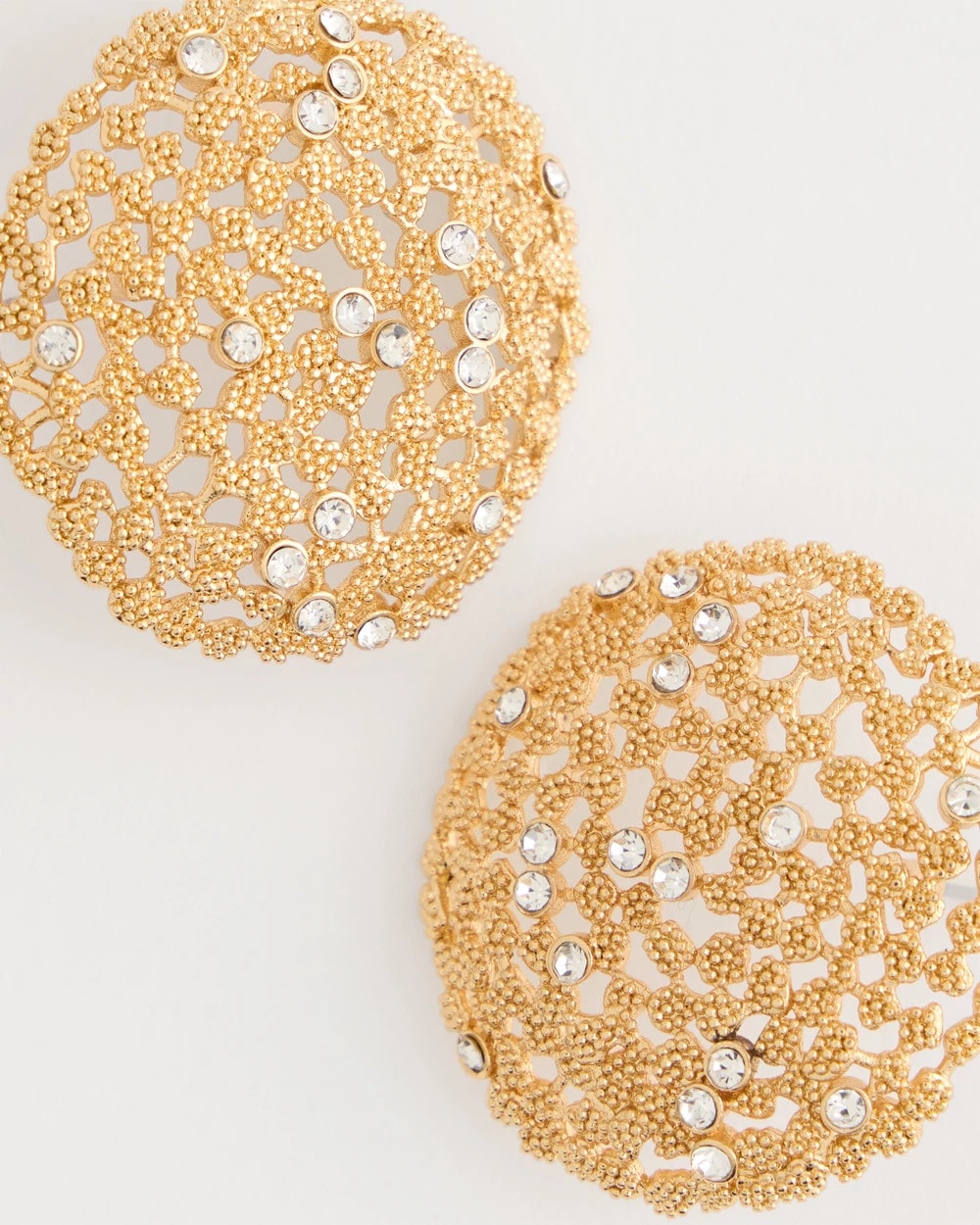 Chico's | Sea Foam Medallion Stud Earrings/ Gold