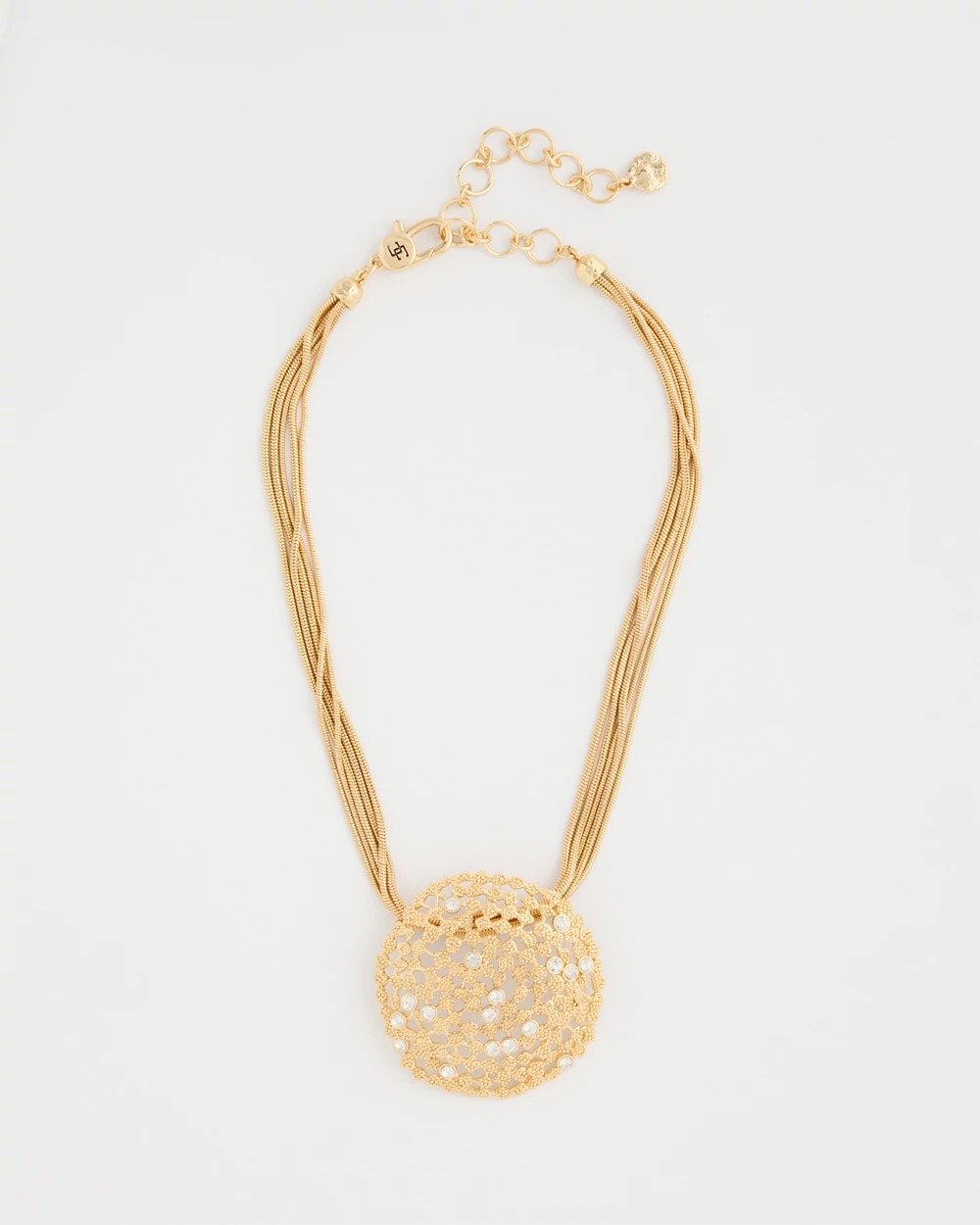 Chico's | Sea Foam Medallion Pendant Necklace/ Gold