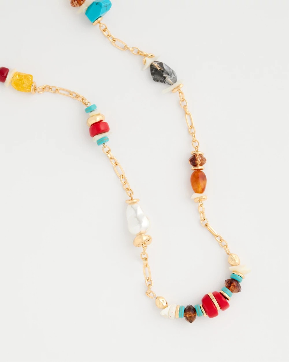 Chico's | Mixed-Media Long Beaded Necklace/ Multi