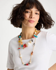 Chico's | Mixed-Media Long Beaded Necklace/ Multi