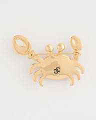 Chico's | Americana Faux Diamond Crab Brooch/ Red