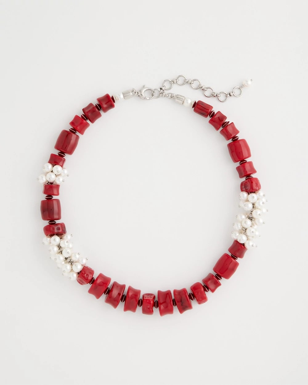 Chico's | Red Resin Pearlescent Short Necklace/ Red