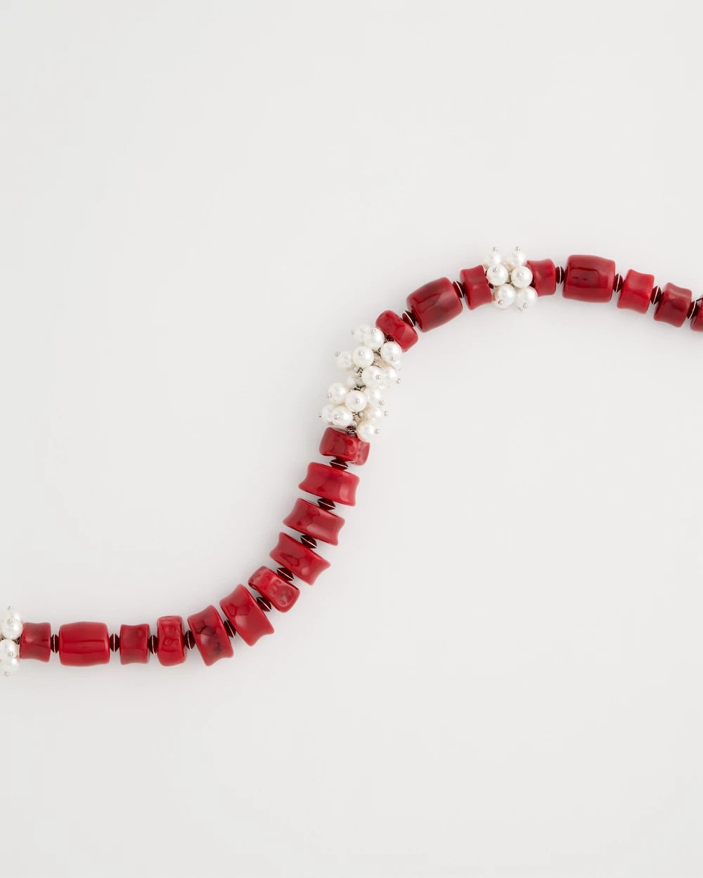 Chico's | Red Resin Pearlescent Short Necklace/ Red