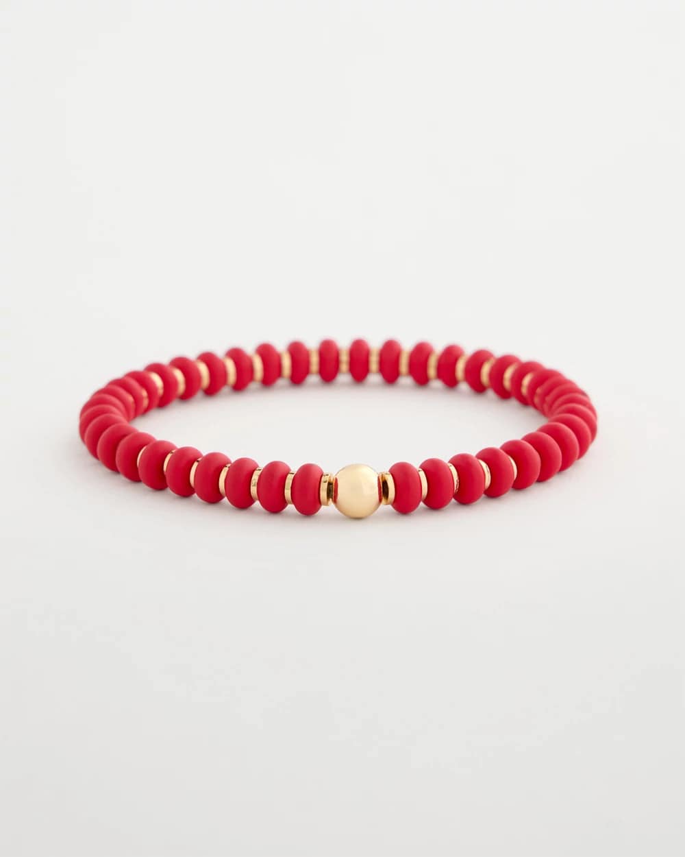 Chico's | Red Beaded Stretch Bracelet/ Red