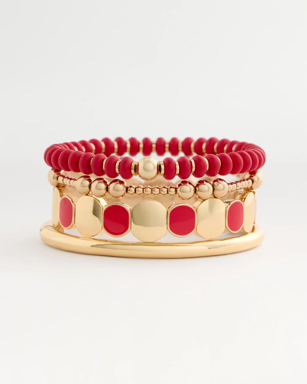 Chico's | Red Beaded Stretch Bracelet/ Red