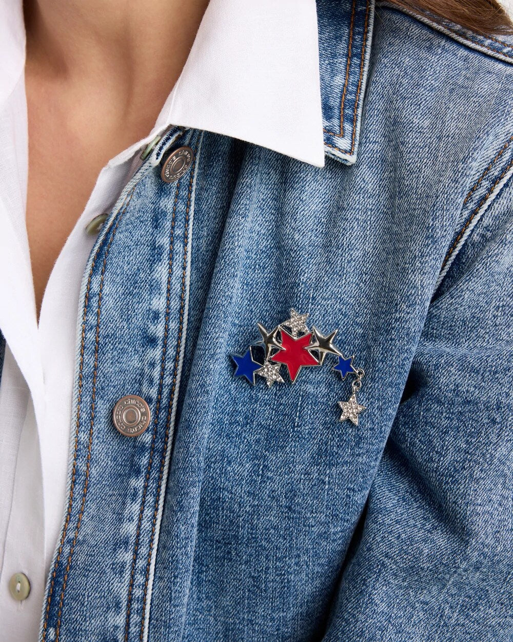 Chico's | Americana Star Brooch/ Multi