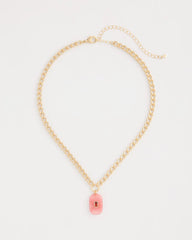 Chico's | Coral Agate Short Pendant Necklace/ Coral
