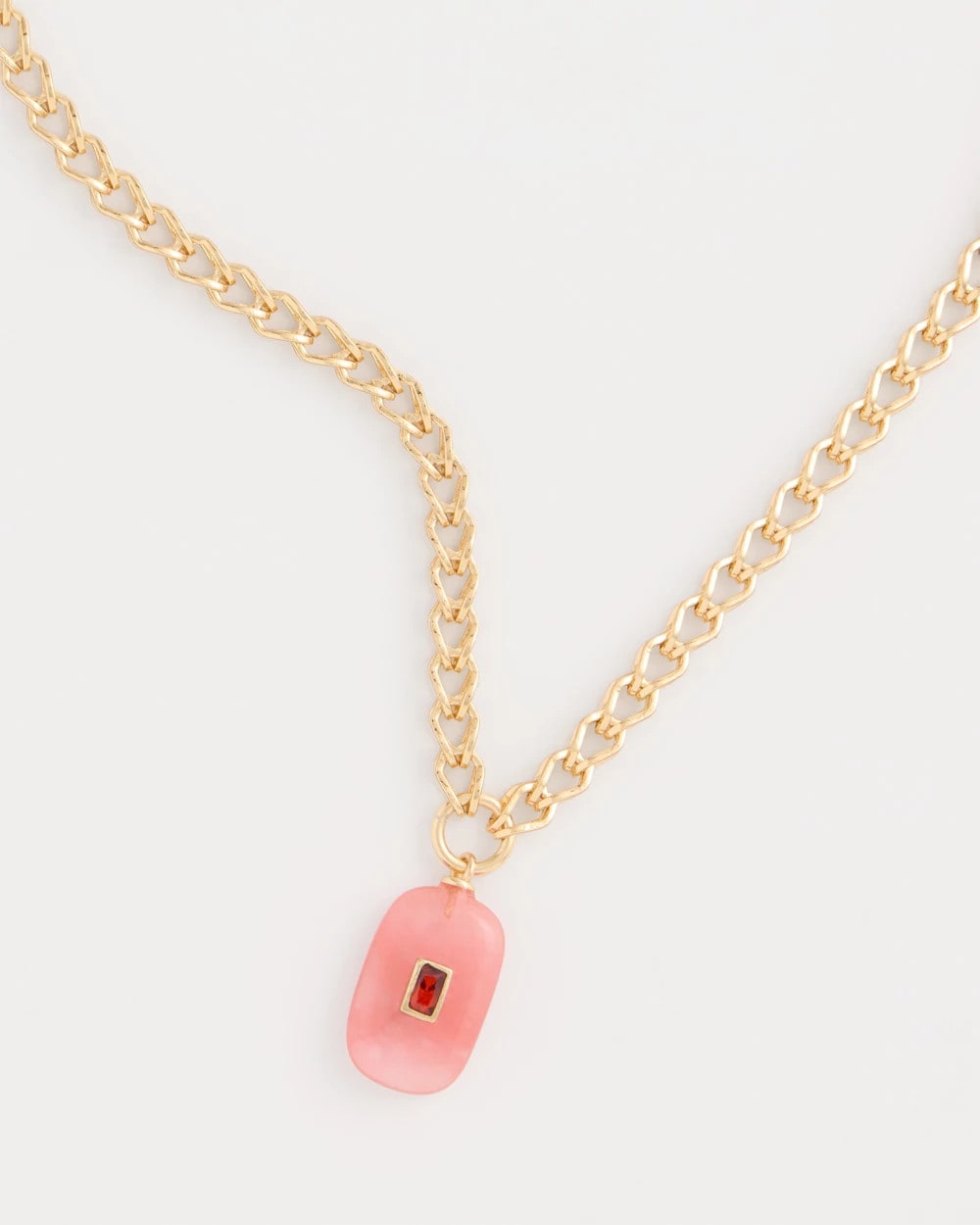 Chico's | Coral Agate Short Pendant Necklace/ Coral