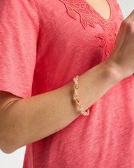 Chico's | Aventurine Jade Stone Stretch Bracelet/ Coral