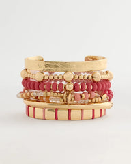 Chico's | Coral Inspired Round Stretch Bracelet/ Coral