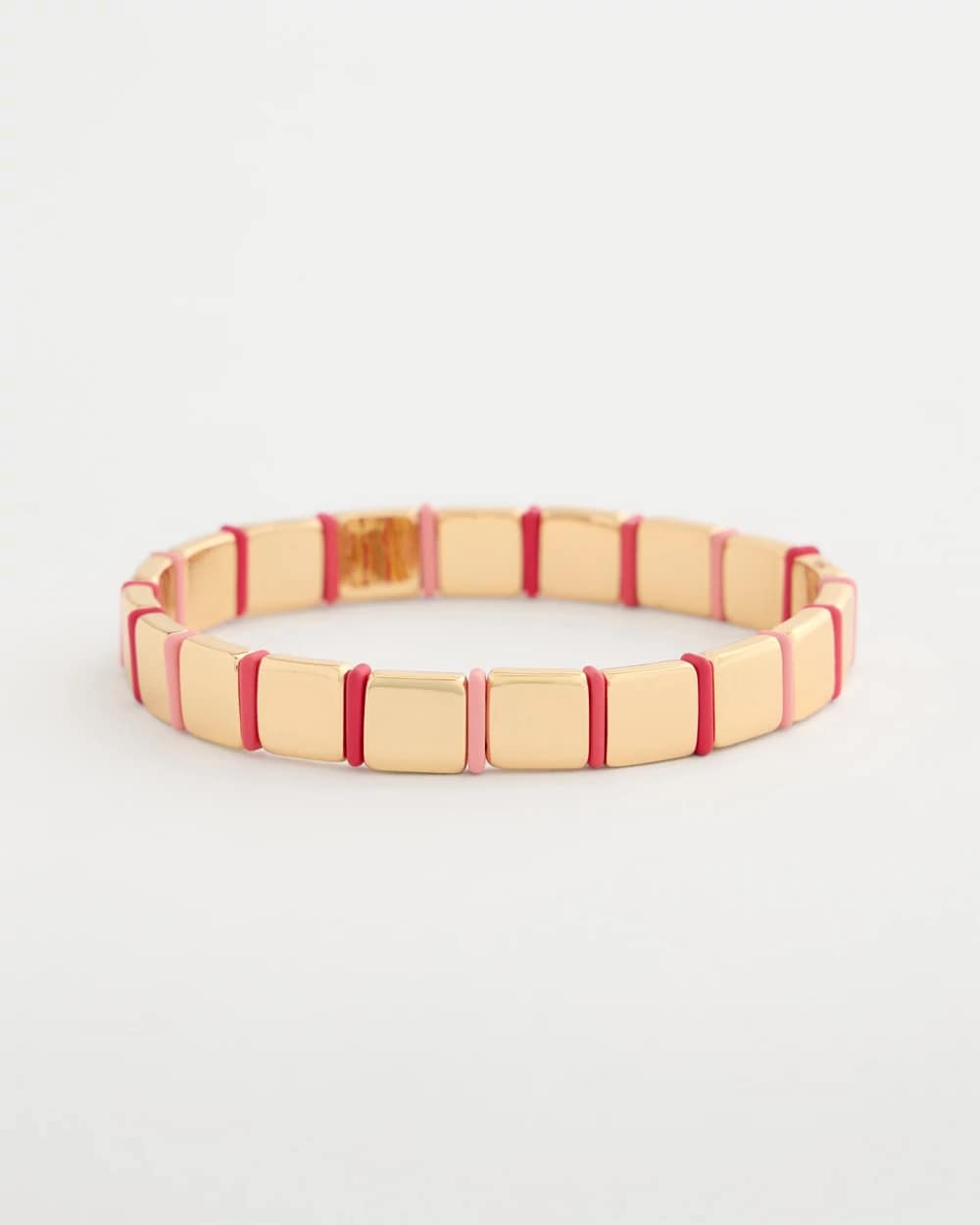 Chico's | Glam Goldtone Slice Stretch Bracelet/ Coral