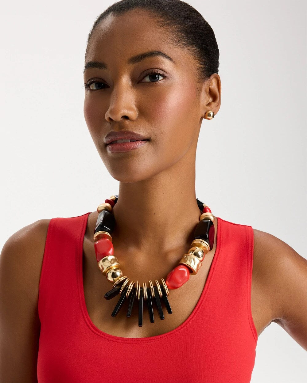 Chico's | Chico's Originals Mixed-Media Bib Necklace/ Multi