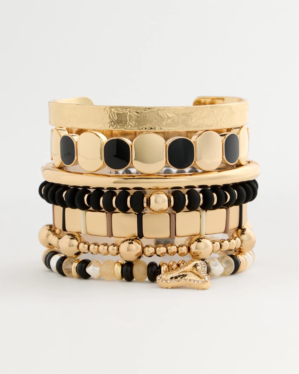 Chico's | Shark's Tooth Stretch Bracelet/ Black