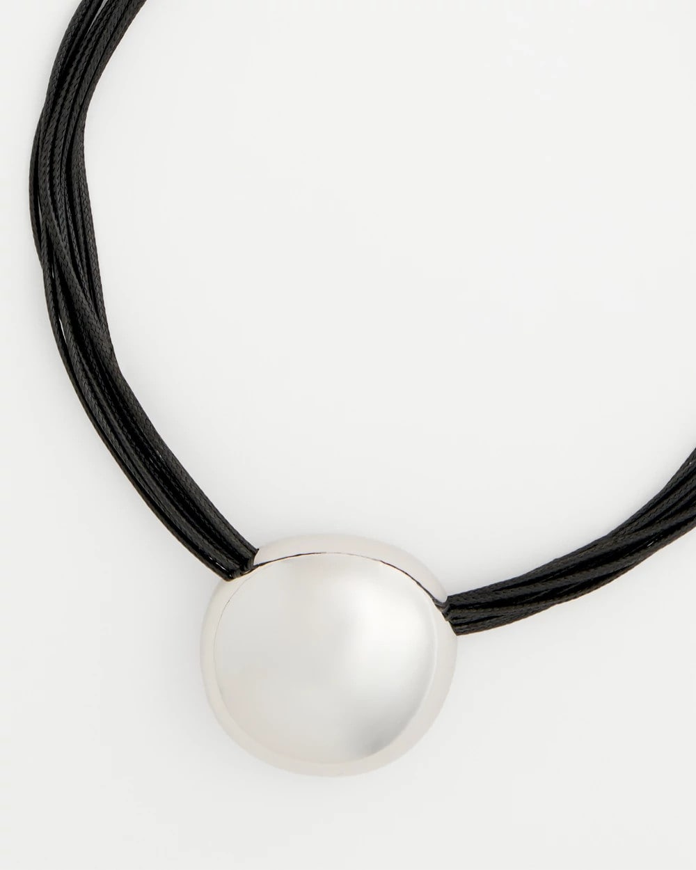 Chico's | Silver Pendant Cord Necklace/ Silver