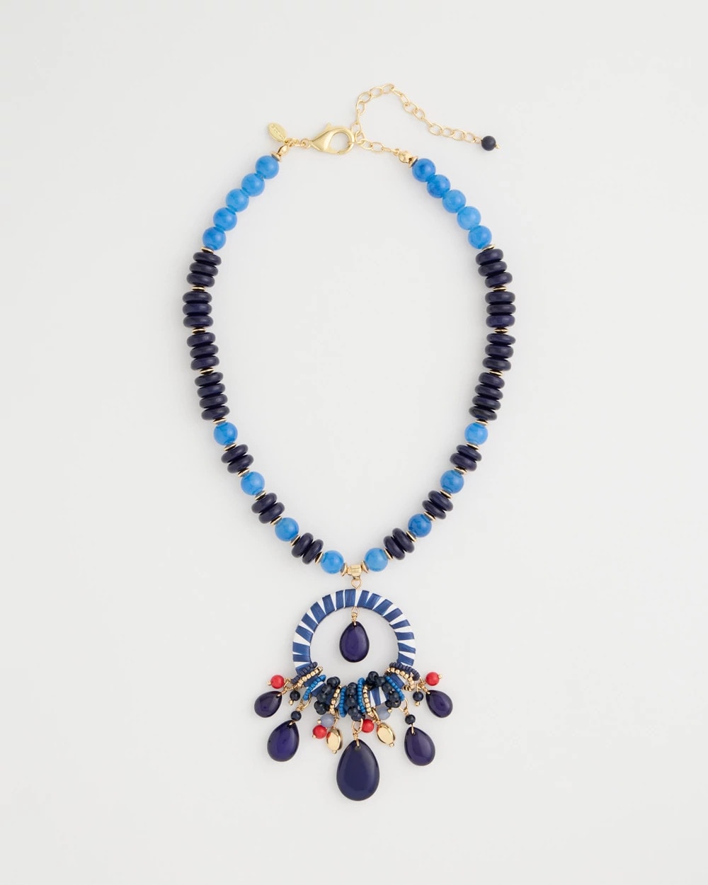 Chico's | Americana Mixed Media Pendant Necklace/ Multi