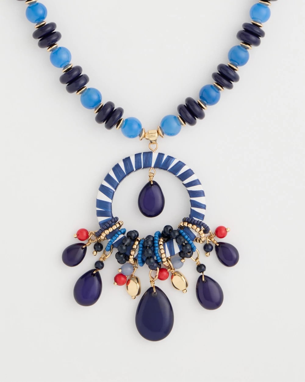 Chico's | Americana Mixed Media Pendant Necklace/ Multi