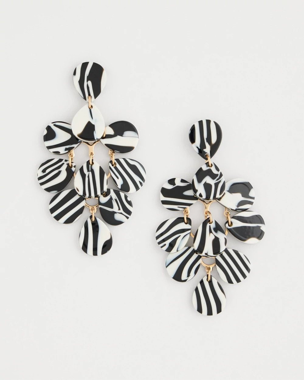Chico's | Chic Chandelier Earrings/ Black/White