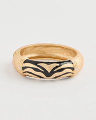 Chico's | Tiger Hinge Cuff Bracelet/ Black/Gold