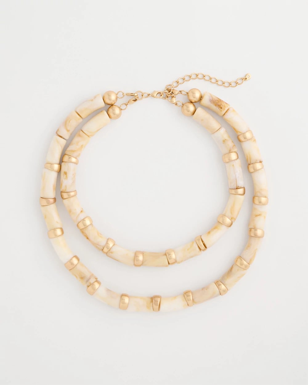 Chico's | White Beaded Double-Strand Necklace/ White