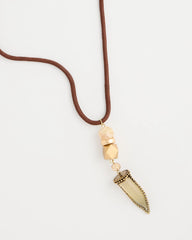 Chico's | Tooth Pendant Corded Necklace/ Neutral