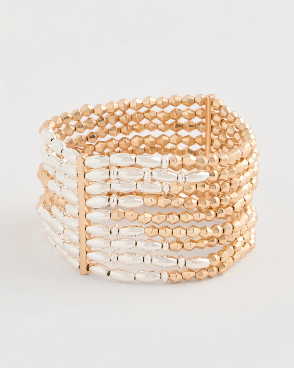 Chico's | Multi-Strand Beaded Stretch Bracelet/ Mixed Metals