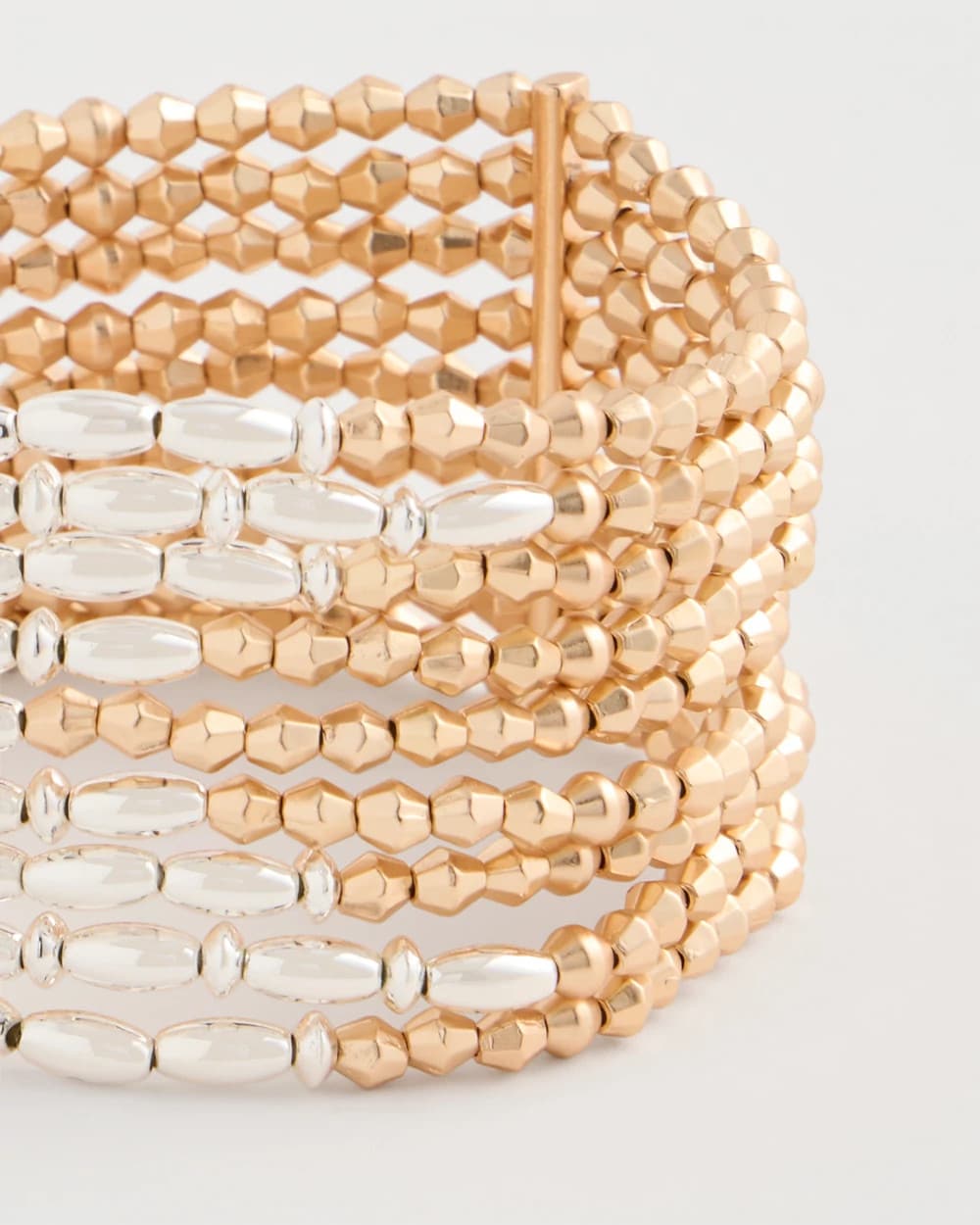 Chico's | Multi-Strand Beaded Stretch Bracelet/ Mixed Metals
